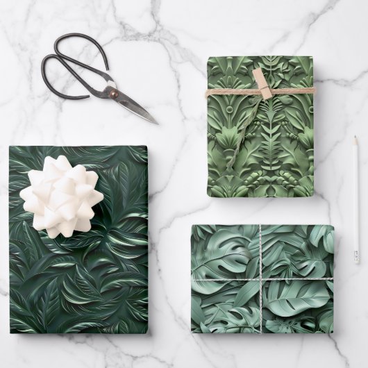 Reliëfschaduwen van groen inpakpapier vel (Voorkant)