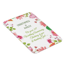 Relieuze bloemen voor 20-jarig huwelijksjubileum magneet