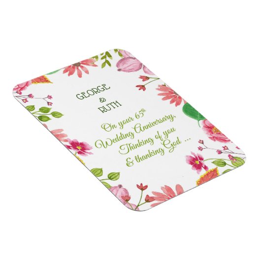 Relieuze bloemen voor 65e trouwdag magneet (Rechterzijde)
