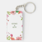 Relieuze bloemen voor 65e trouwdag sleutelhanger (achterkant)