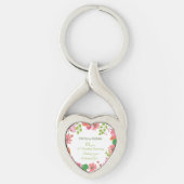 Relieuze bloemen voor 70-jarig huwelijksjubileum sleutelhanger (Voorkant)