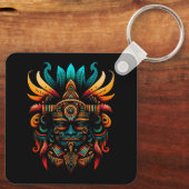 Religie Azteekse God Tlaloc Maya Mythologie Godhei Sleutelhanger (Achterkant)