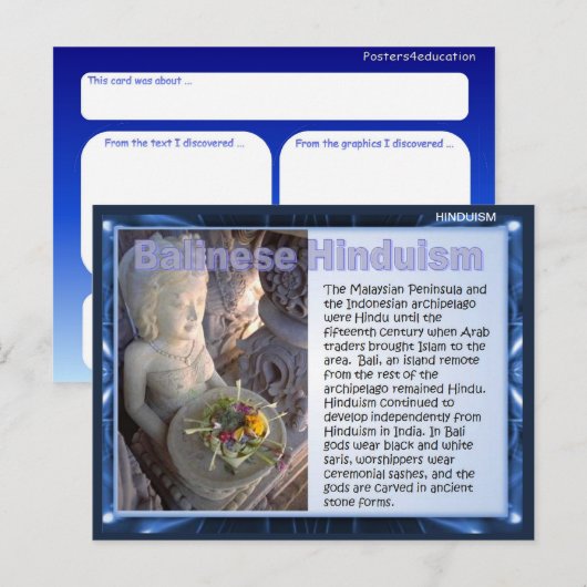 Religie, Balinese hindoeïsme Briefkaart (Voorkant / Achterkant)