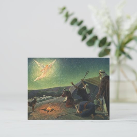  religie, bekendmaking aan de herders briefkaart (Staand voorkant)
