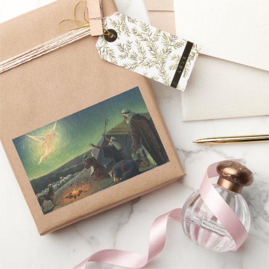  religie, bekendmaking aan de herders rechthoekige sticker (Geschenken)