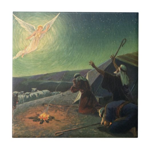  religie, bekendmaking aan de herders tegeltje (Voorkant)