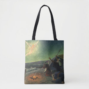 religie, bekendmaking aan de herders tote bag