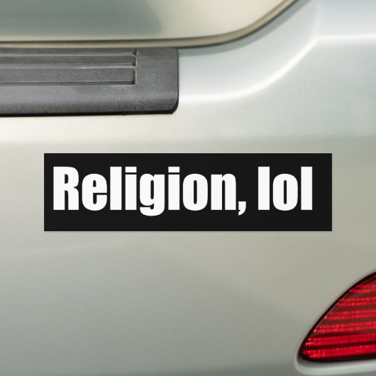 Religie, bumpersticker (Op auto)