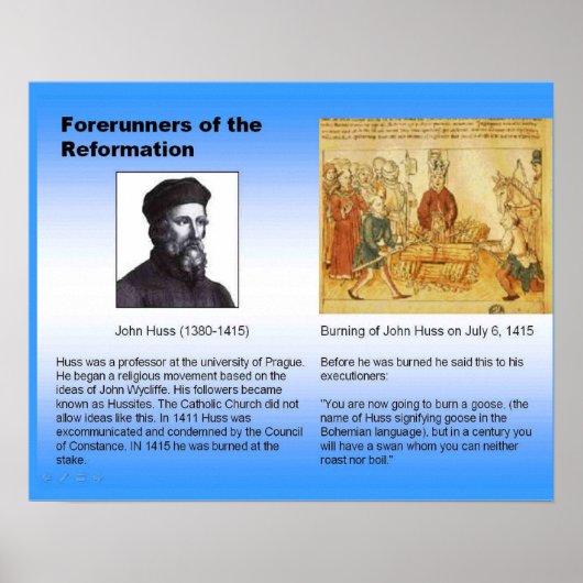 Religie, Christelijke hervorming, "John Huss" Poster (Voorkant)