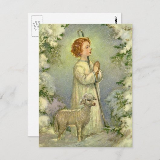  religie, Christus de Goede Shepherd Briefkaart (Voorkant / Achterkant)