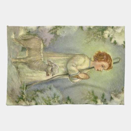 religie, Christus de Goede Shepherd Theedoek (Horizontaal)