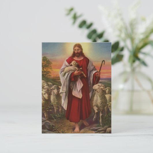  religie, Christus de kuddekudde Briefkaart (Staand voorkant)