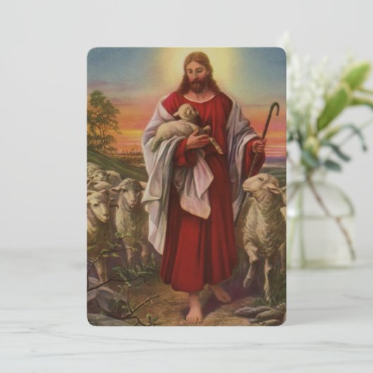  religie, Christus de kuddekudde Kaart (Staand voorkant)