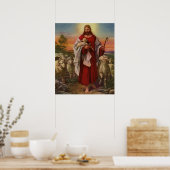  religie, Christus de kuddekudde Poster (Keuken)