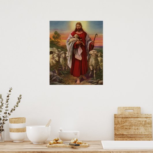 religie, Christus de kuddekudde Poster (Keuken)