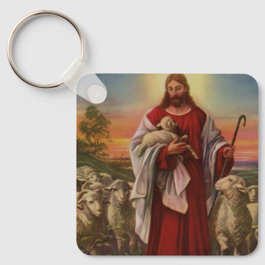  religie, Christus de kuddekudde Sleutelhanger (Voorkant)