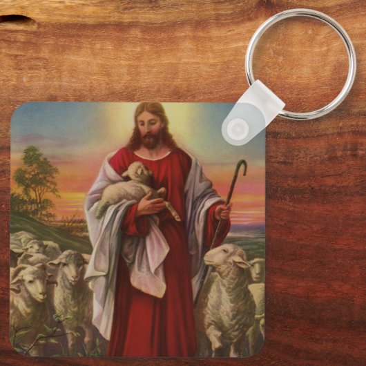  religie, Christus de kuddekudde Sleutelhanger (Achterkant)