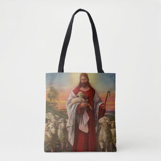  religie, Christus de kuddekudde Tote Bag (Voorkant)