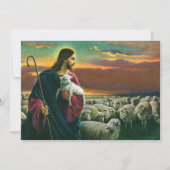  religie, Christus Good Shepherd met koppel (Voorkant)