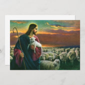 religie, Christus Good Shepherd met koppel (Voorkant / Achterkant)