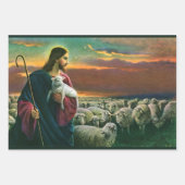 religie, Christus Good Shepherd met koppel Inpakpapier Vel (Voorkant)
