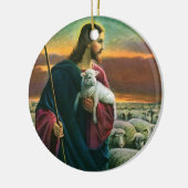  religie, Christus Good Shepherd met koppel Keramisch Ornament (Links)