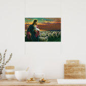  religie, Christus Good Shepherd met koppel Poster (Keuken)