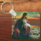 religie, Christus Good Shepherd met koppel Sleutelhanger (Voorkant)