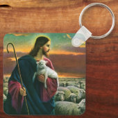  religie, Christus Good Shepherd met koppel Sleutelhanger (Achterkant)