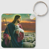 religie, Christus Good Shepherd met koppel Sleutelhanger (Achterkant)