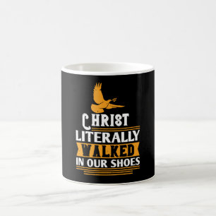 Religie - Christus liep letterlijk in onze schoene Koffiemok