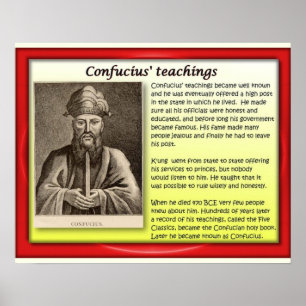 Religie, Confucianisme, Onderwijzen 1 Poster