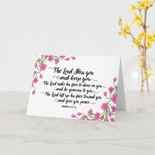 Religie De Heer Bless You en Keep You Kaart (Gele Bloem)