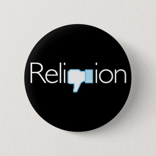 Religie? Duimen naar beneden! Ronde Button 5,7 Cm (Voorkant)