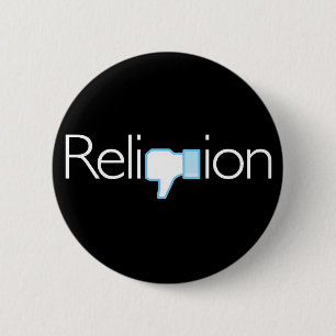 Religie? Duimen naar beneden! Ronde Button 5,7 Cm