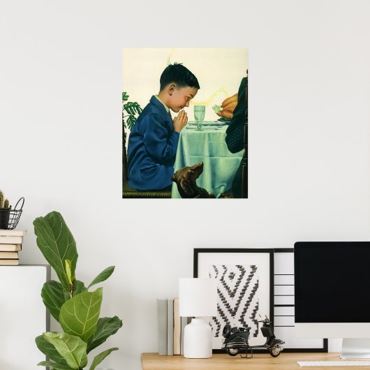  religie, Gezegde-peuter op Thanksgiving Poster (Thuiskantoor)