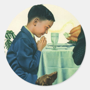  religie, Gezegde-peuter op Thanksgiving Ronde Sticker