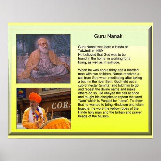 Religie, Guru Nanak Poster (Voorkant)