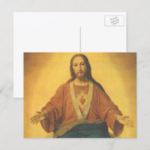  religie, heilig hart van Jezus Christus Briefkaart