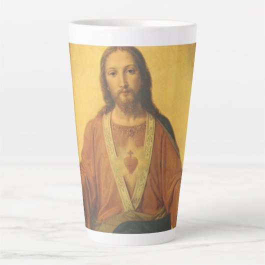 religie, heilig hart van Jezus Christus Latte Mok (Voorkant)