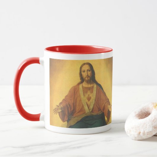  religie, heilig hart van Jezus Christus Mok (Met donut)