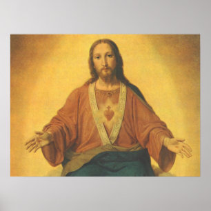  religie, heilig hart van Jezus Christus Poster