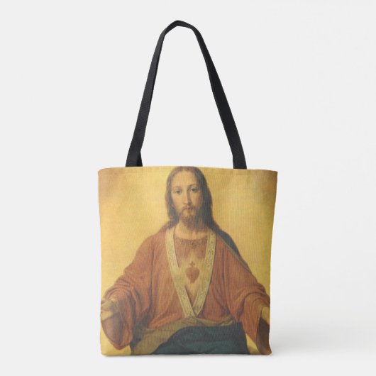 religie, heilig hart van Jezus Christus Tote Bag (Achterkant)