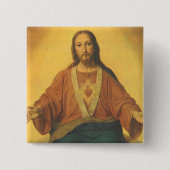 religie, heilig hart van Jezus Christus Vierkante Button 5,1 Cm (Voorkant)