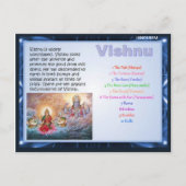 Religie, hindoe Gods, Vishnu Briefkaart (Voorkant)