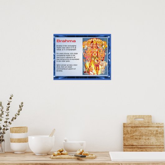 Religie, hindoes, goden, Brahma Poster (Keuken)