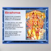 Religie, hindoes, goden, Brahma Poster (Voorkant)
