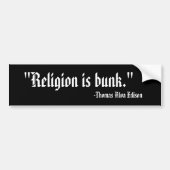Religie is bunk. bumpersticker (Voorkant)
