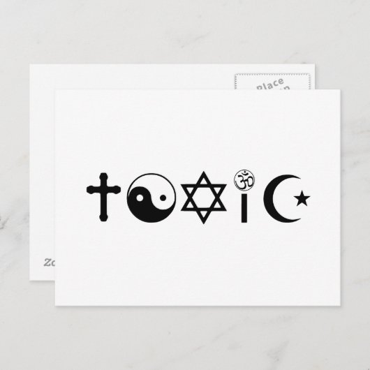 Religie is giftige ethinker briefkaart (Voorkant / Achterkant)