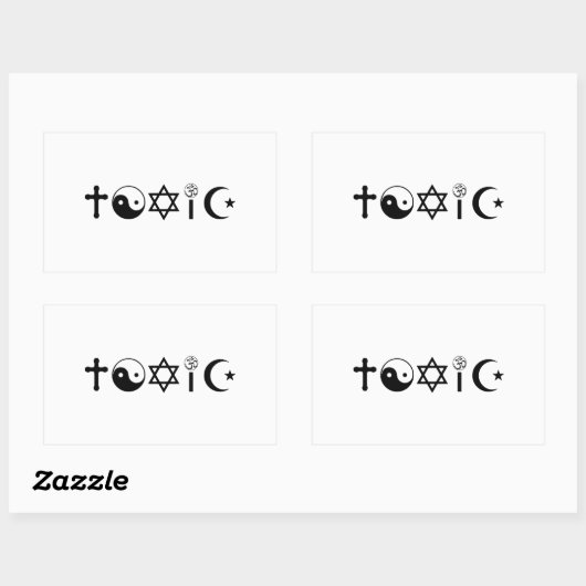 Religie is giftige ethinker rechthoekige sticker (Vel)